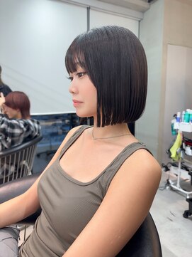 ロンドミラー 博多店(Lond Mirror) 縮毛矯正ストレートくびれヘアヘアアレンジアプリコットオレンジ