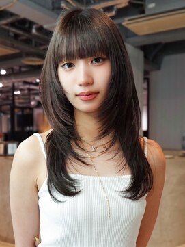 アルバム 渋谷パルコ(ALBUM) ロング前髪カット韓国ヘア顔周りレイヤー_ba562442