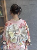 振袖　リボンシニヨン　カチモリ