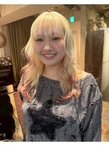 グッドフェローズ キタホリエ(GoodFellas kitahorie) レイヤーカット×透明感ハイトーンピンクカラーブリーチ艶感