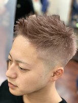メンズ美容室 タカミ&nbsp;ベリーショートジェットモヒカン　ミルクティーベージュ