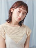 M.SLASH自由が丘/オン眉/耳かけ/ピンクブラウン/外ハネミディ