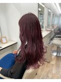大人かわいいくびれミディラベンダーインナーカラー