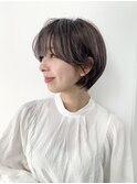 前下がりショート/前髪カタログ/小顔に見せるヘア/前髪カット