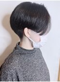 【morio 原宿】刈り上げハンサムショート　黒髪前下がり