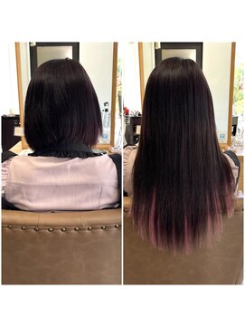 フツーロ 栄(FUTURO) インナーカラー/プルエクステ/エクステ/黒髪ロング/ロングヘア