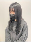 ロングレイヤー　黒髪ロング　前髪あり　ワンカール