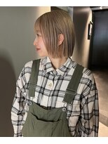 ポノ(po_no)&nbsp;切りっぱなしタッセルボブ×ミルクティーベージュ