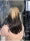 roots color:ホワイトブロンド×ダークブラウン