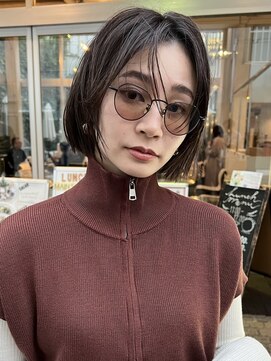 アミー 駒澤(Ammy komazawa) #切りっぱなしボブ #前下りボブ #透明感カラー #白髪染め