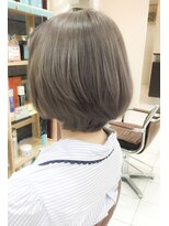 大人ショートボブ×ナチュラルボブ  ブラウンベージュカラー