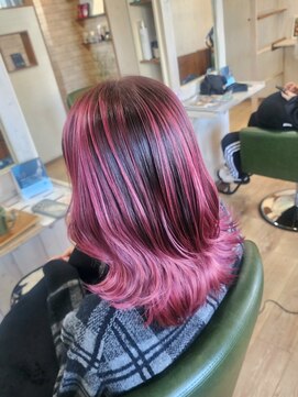 シャイン(SHINE) バレイヤージュ×ピンク