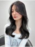 ミニウルフレイヤーカット顔周り前髪韓国ミディアムロング/原宿