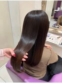 京都美容室 髪質改善 レイヤーカット ブリーチなし 透明感カラー