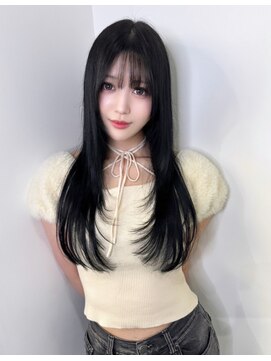 ペレ 栄 アネックス(PELE栄ANNEX) 着物ヘア/ダークアッシュ/ミディアムレイヤーカット/栄