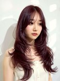 韓国ヘア/透明感カラー/小顔に見せる顔まわりカット/ミディアム