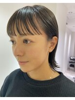 ヨーク(YOKE)&nbsp;【YOKE】前髪ぱっつんワイドバングス切りっぱなしボブ