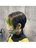 インク 渋谷(INK.)&nbsp;ライムグリーン前髪インナーカラー
