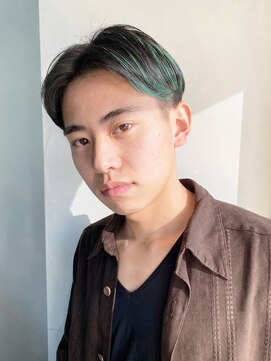 アイティー バイ アルバム 中野店(IT by ALBUM) ツーブロック短髪ブルーグレージュアッシュブラック_ba492301