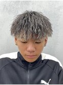 ツイストパーマ/ホワイトメッシュ/マッシュ/ツーブロック