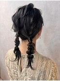 【ボブ】ツイン編み下ろし
