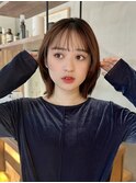 顔周りレイヤーボブ/外ハネボブ/小顔カット/前髪あり前髪なし/