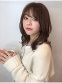 暗めカラーひし形くびれヘアマロンベージュラベンダーアッシュ