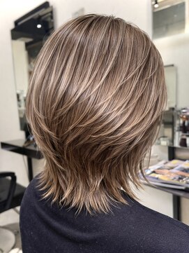 フリック 京都河原町店(FLICK) ★ハイレイヤーウルフ/伸ばしかけスタイル/白髪ぼかしハイライト