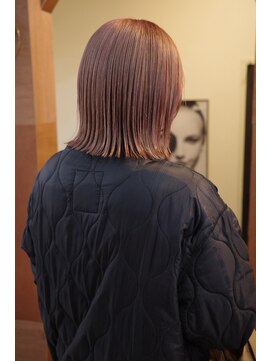 チャプター 問屋町(chapter) 髪質改善切りっぱなしボブ外はねボブヘイリーボブピンクベージュ