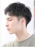 調布スパイキーショートビジネスショートツイストパーマ刈り上げ