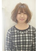『Lee尼崎』ひし形シルエット+重めボブ=カジュアルショートボブ