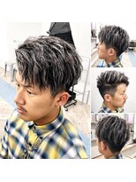 エルマーク(L-MARK) ホワイトハイライト×刈り上げスタイル