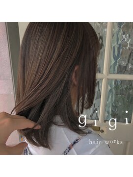 ジジ ヘアワークス(gigi hair works) ミルクティーアッシュ×ハイライト