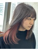 ダークグレー×インナーピンクオレンジ