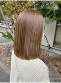 大人ボブ　切りっぱなしボブ　ショコラアッシュ