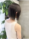 切りっぱなしボブ グレージュ
