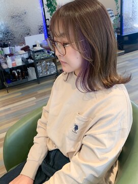 ヘアースパリゾート リアン 燕三条店(Lien) くすみパープル_インナーカラー_