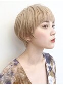 【Say.福岡】ハイトーン×マッシュショート×ベージュ