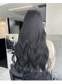 黒髪ボブルフネビージュ小顔ワンレンスペインカール