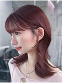 メルティカラー似合わせカットフェミニンロング韓国レイヤー