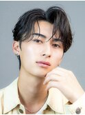ビジネスメンズショートリクルート七三かき上げヘアツーブロック