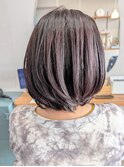 《魅せるグレイヘア》ボルドーカラー×ボブ［つくば市みどりの］