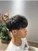 大人メンズ刈り上げシャドウパーマビジネスヘア
