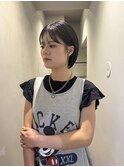ラベンダーブラウン×ショートボブ