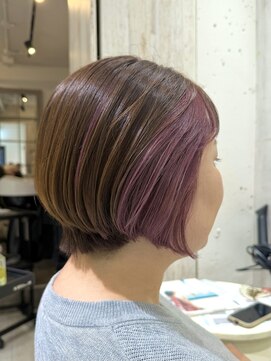 リビュー(re view) 《MIRU》ショートボブ/ラベンダーピンクインナーカラー