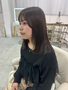 ユイマァル 岡山店(YUIMARL) ２０代３０代ミディアムレイヤー顔周りカットグレージュ