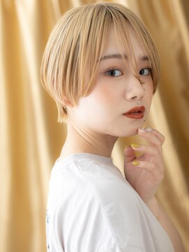 カバーヘア イヴ 戸頭店(COVER HAIR EVE) 全頭ブリーチハイトーンカラー小顔丸みショート317Z戸頭10代20代