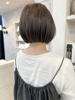 キャアリー(Caary)&nbsp;福山市美容室Caary丸みミニボブぱつんとボブ透明感カラー
