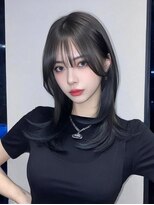 サロンドアイ(salon de i)&nbsp;タイトストレートロング × ブルーブラック