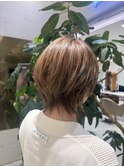 ネオウルフ/ショートウルフ/ハイトーンベージュハイライトカラー
